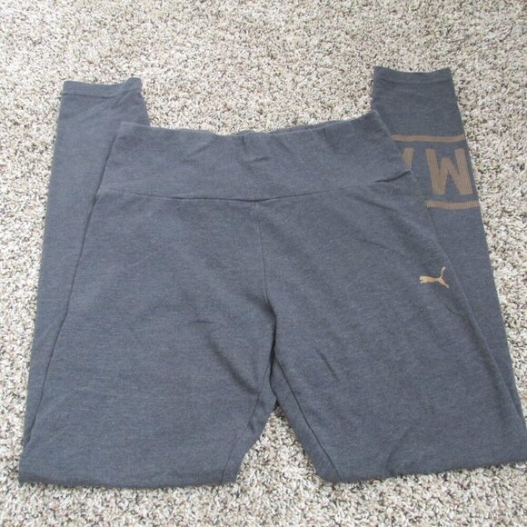 Puma Pull On Skinny Leggings Womens Medium Dark Gray Stretch Elastic Pants - Picture 2 of 7